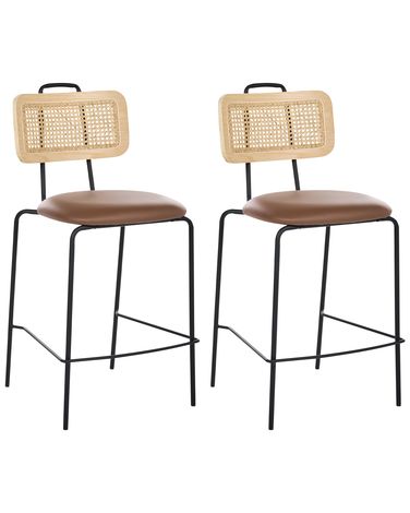 Set mit 2 Barstühlen ADELANTO Braun