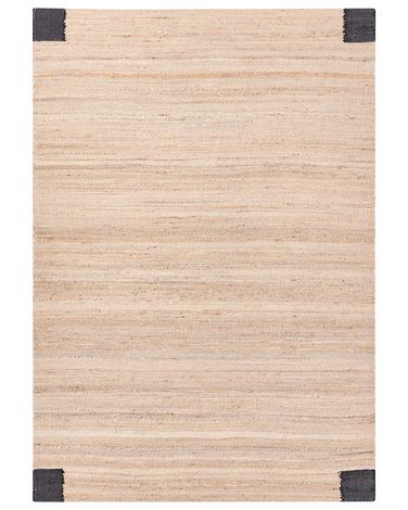 Rug AMRAVATI Black/ Beige 160 x 230 cm Jute