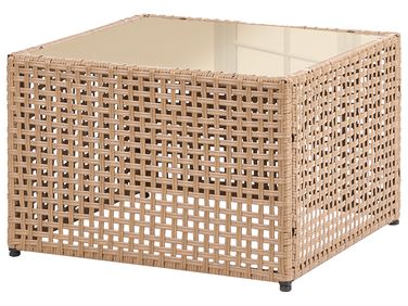 Outdoor Couchtisch OMEGANA 66 cm 66 cm Polyrattan Beige