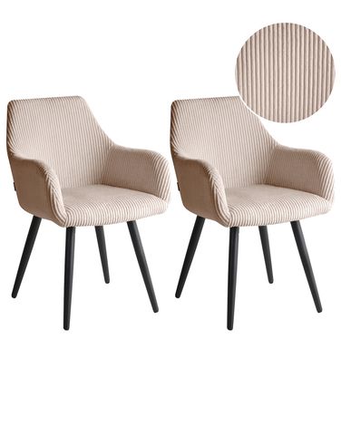 Esszimmerstuhl 2er Set MORI Cord Beige
