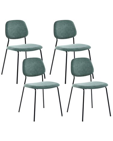 Esszimmerstuhl 4er Set RILEY Stoff Grün