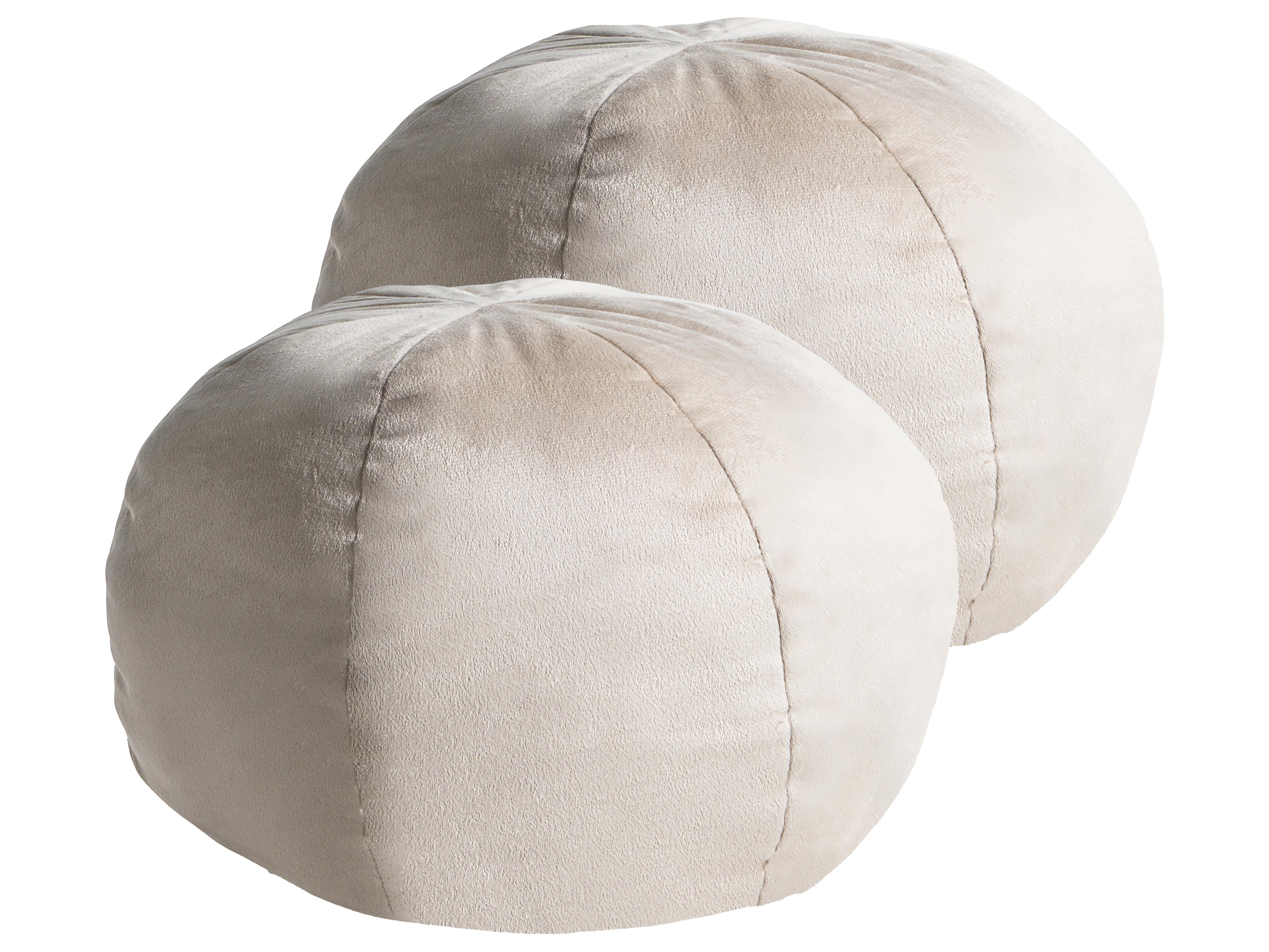Dekokissen 2er Set SALVIA Samtstoff 33 x 33 cm Cremeweiß Ohne Muster