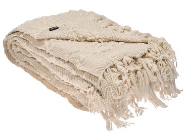 Blanket VELLA Fabric 150 x 200 cm Off-White