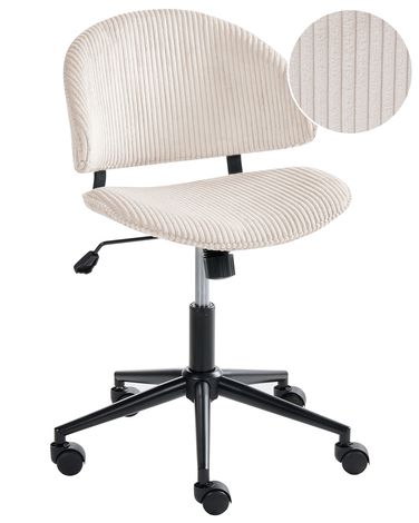 Bürostuhl KIANA Cord Cremeweiß