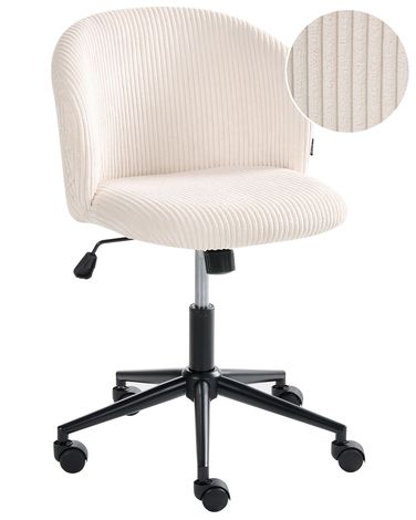 Bürostuhl MILES Cord Cremeweiß