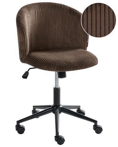 Bürostuhl MILES Cord Dunkelbraun