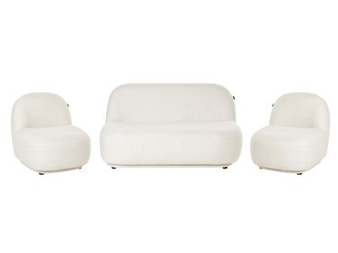 Living Room Set 4 Seater LOVBERG Fabric Off-White