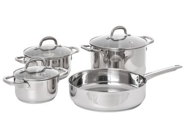 7 Piece Cookware Set PRIMECOOK Stainless Steel Silver