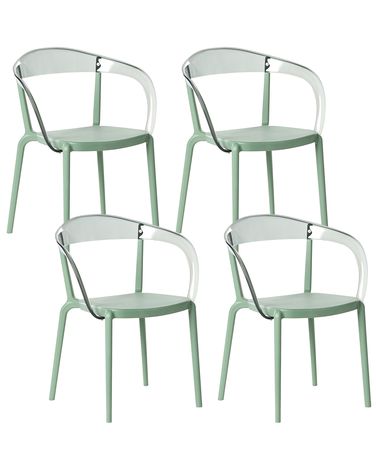 Gartenstuhl 4er Set MALEVIZI stapelbar Grün