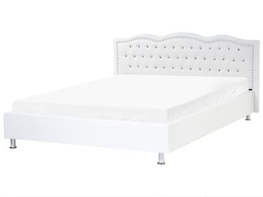 Bett mit Lattenrost Kunstleder METZ 180 x 200 cm Weiß