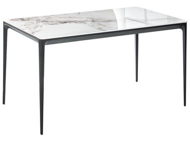 Esstisch JOLLEIN Weißer Marmor 140 cm 80 cm Glas