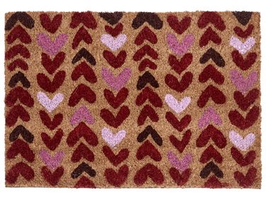 Doormat TIMOLAN Natural 40 x 60 cm Heart Coir