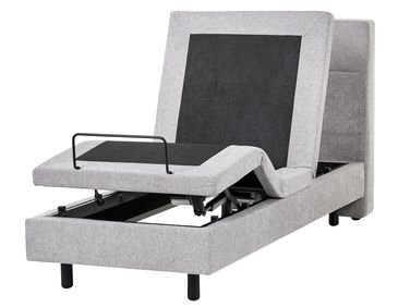Bett verstellbar Stoff VICEROY 90 x 200 cm Hellgrau