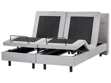 Bett verstellbar Stoff VICEROY 160 x 200 cm Hellgrau