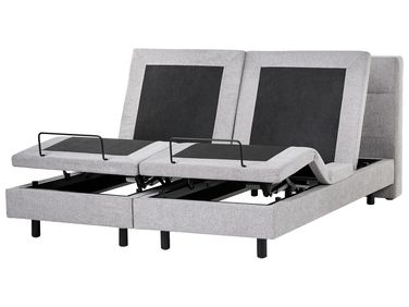 Bett verstellbar Stoff VICEROY 180 x 200 cm Hellgrau