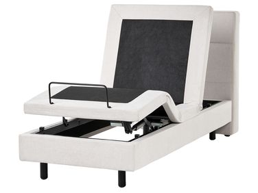 Bett verstellbar Stoff VICEROY 90 x 200 cm Hellbeige