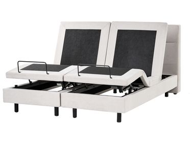 Bett verstellbar Stoff VICEROY 160 x 200 cm Hellbeige