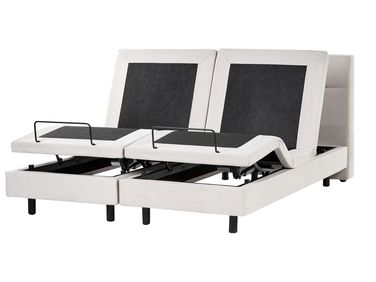 Bett verstellbar Stoff VICEROY 180 x 200 cm Hellbeige