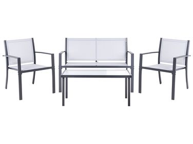 Garden Lounge Set with Table 4 Seater TAVOLETO Grey Metal