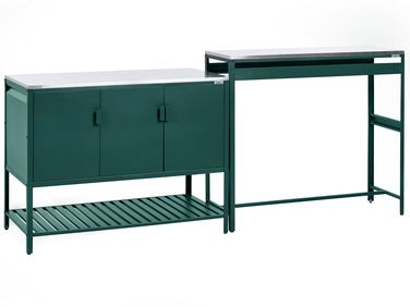Outdoor-Küchenset mit Bartisch 2-teilig MAENZA Grün Metall