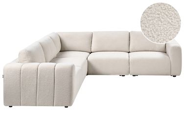 Modul Ecksofa 5-Sitzer KIVVIK rechtsseitig Cremeweiß Bouclé