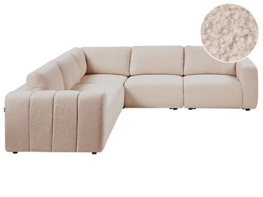 Modul Ecksofa 5-Sitzer KIVVIK rechtsseitig Beige Bouclé