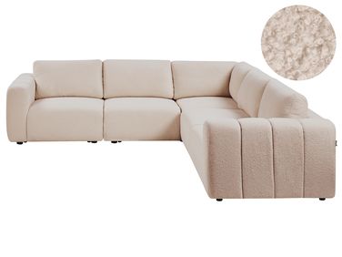 Modul Ecksofa 5-Sitzer KIVVIK linksseitig Beige Bouclé