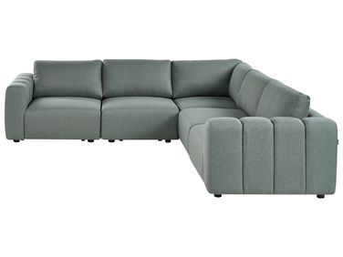 Modul Ecksofa 5-Sitzer KIVVIK linksseitig Grün Stoff