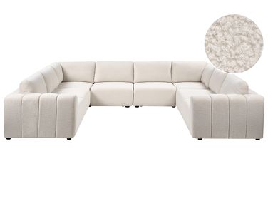 Modular U-Shape Sofa 8 Seater KIVVIK Off-White Boucle