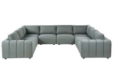 Modular U-Shape Sofa 8 Seater KIVVIK Green Fabric