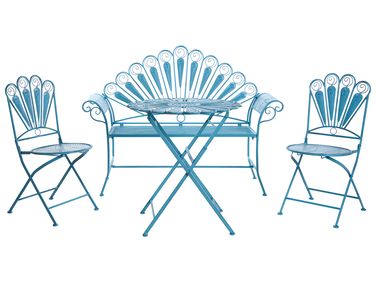 Bistro-Set mit Bank PAVIA Metall Blau