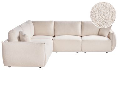 Modul Ecksofa 5-Sitzer MESNALI rechtsseitig Cremeweiß Bouclé