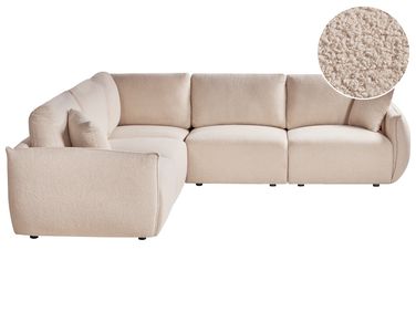 Modul Ecksofa 5-Sitzer MESNALI rechtsseitig Beige Bouclé