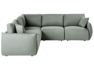 Modul Ecksofa 5-Sitzer MESNALI rechtsseitig Grün Stoff