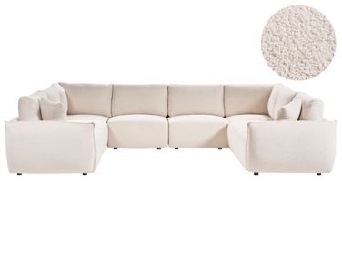 Modular U-Shape Sofa 8 Seater MESNALI Off-White Boucle