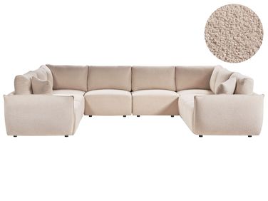 U-förmiges Modulsofa 8-Sitzer MESNALI Beige Bouclé