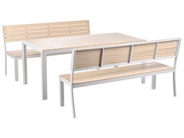 Gartenmöbel Set mit Bänken 6-Sitzer COMO Beige