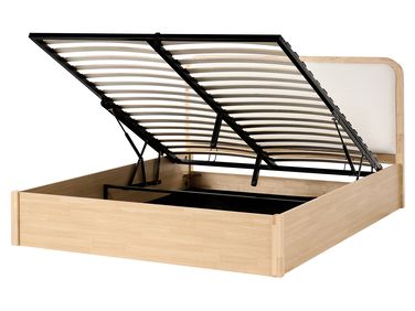 Bett mit Stauraum PEROUGES Hellbraun 160 x 200 cm