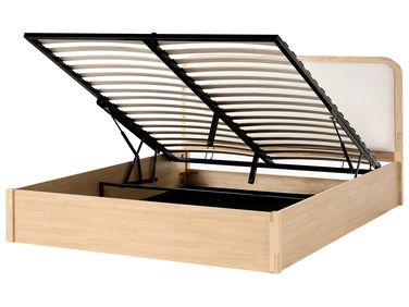 Bett mit Stauraum PEROUGES Hellbraun 180 x 200 cm