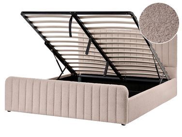 Ottoman Bed LUNAN Boucle Beige 160 x 200 cm (EU King Size)
