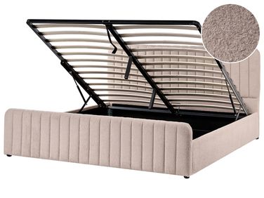 Ottoman Bed LUNAN Boucle Beige 180 x 200 cm (EU Super King)