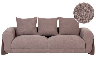 Sofa 3 Seater VINLIDEN Boucle Brown