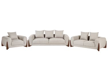 Living Room Set 6 Seater VINLIDEN Taupe