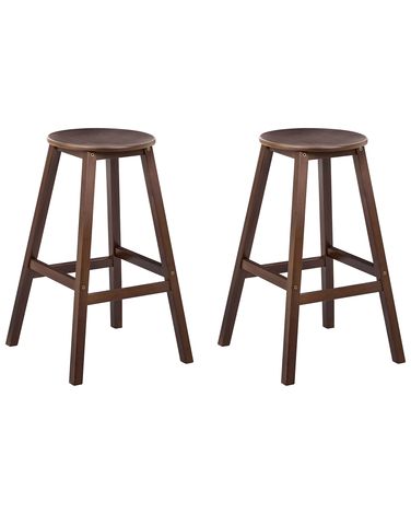 Set mit 2 Barhockern ANCELLE Bambus Dunkelbraun