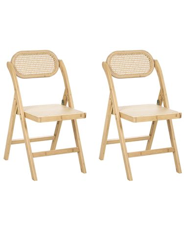 Esszimmerstuhl 2er Set klappbar ORAISON Bambus Hellbraun