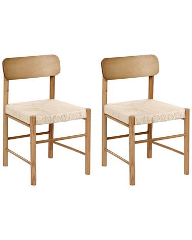 Esszimmerstuhl 2er Set DIGNE Holz Braun