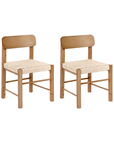 Esszimmerstuhl 2er Set ALLOS Holz Braun