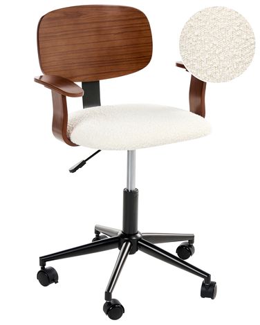 Schreibtischstuhl GUNNISON Bouclé Cremeweiß