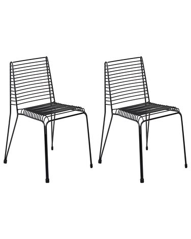 Gartenstuhl 2er Set CHIEVE Metall Schwarz