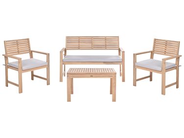 Garden Lounge Set with Table 4 Seater FIAMES Grey Certified Acacia Wood